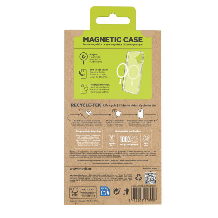 Funda para Móvil Muvit for Change iPhone 17 Transparente