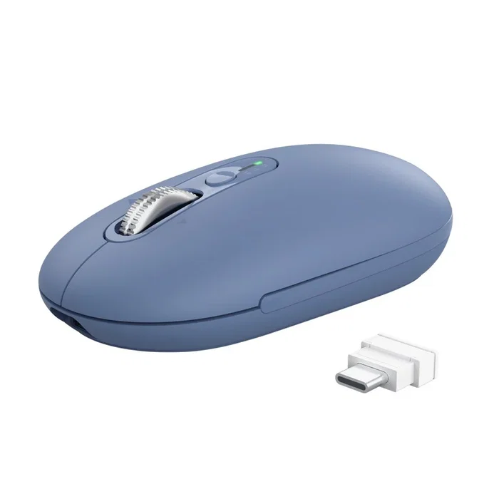 Trust Seron Slim Multi - Ratón Óptico Inalámbrico Dual RF + Bluetooth para Oficina, Ambidiestro, 3200 DPI, Clic Silencioso, Recargable, Azul