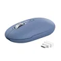 Trust Seron Slim Multi - Ratón Óptico Inalámbrico Dual RF + Bluetooth para Oficina, Ambidiestro, 3200 DPI, Clic Silencioso, Recargable, Azul