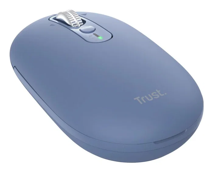 Trust Seron Slim Multi - Ratón Óptico Inalámbrico Dual RF + Bluetooth para Oficina, Ambidiestro, 3200 DPI, Clic Silencioso, Recargable, Azul
