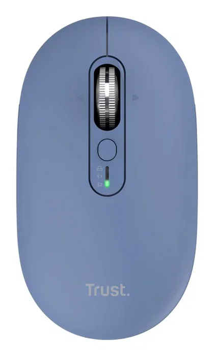 Trust Seron Slim Multi - Ratón Óptico Inalámbrico Dual RF + Bluetooth para Oficina, Ambidiestro, 3200 DPI, Clic Silencioso, Recargable, Azul