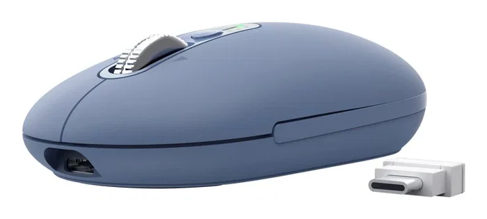 Trust Seron Slim Multi - Ratón Óptico Inalámbrico Dual RF + Bluetooth para Oficina, Ambidiestro, 3200 DPI, Clic Silencioso, Recargable, Azul