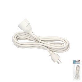 WOLFPACK LINEA PROFESIONAL Prolongador de Cable Eléctrico de 5 Metros, 16A, 3500W, Blanco