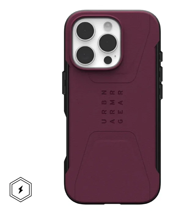 Urban Armor Gear Funda Civilian para Apple iPhone 16 Pro - Compatible con MagSafe, Resistente a Impactos, Color Burdeos Urban Armor Gear Funda Civilian para Apple iPhone 16 Pro - Compatible con MagSafe, Resistente a Impactos, Color Burdeos