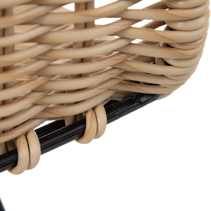 Silla Natural-Negro Pp/Metal Salón 45 X 41 X 83 cm