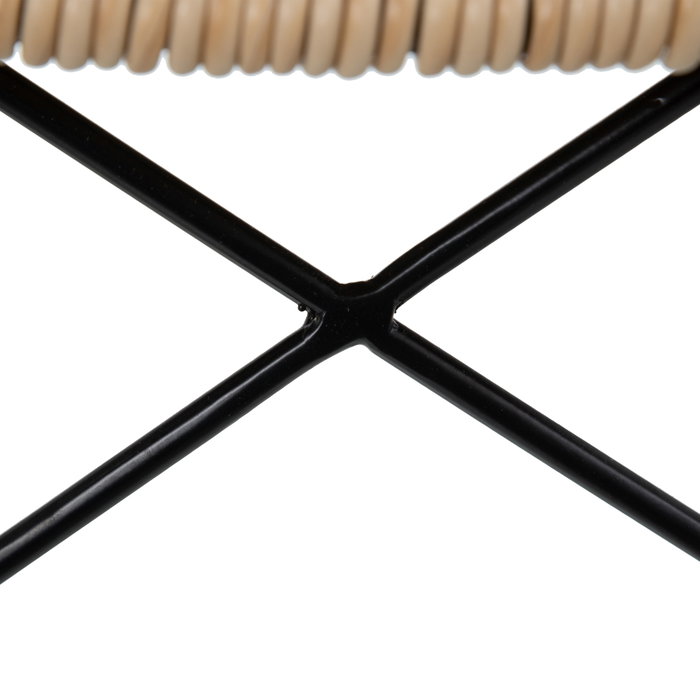 Silla Natural-Negro Pp/Metal Salón 45 X 41 X 83 cm