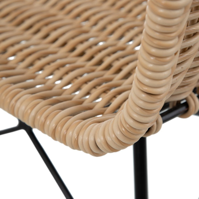 Silla Natural-Negro Pp/Metal Salón 45 X 41 X 83 cm