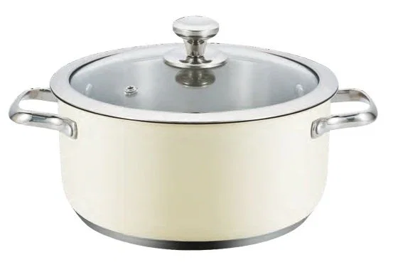 Haeger PA-32H.014A Olla Sopera Acero Inoxidable con Tapa de Vidrio para Todo Tipo de Cocinas (Inducción, Cerámica, Gas) 32 cm