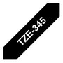 Brother TZe-345 Cinta de Etiquetado Laminada 18mm x 8m Blanco sobre Negro