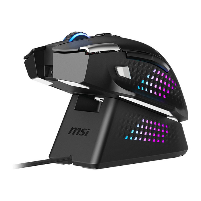 MSI Versa Pro W + Mouse Dock Pro Ratón Inalámbrico Óptico 26000 DPI Negro