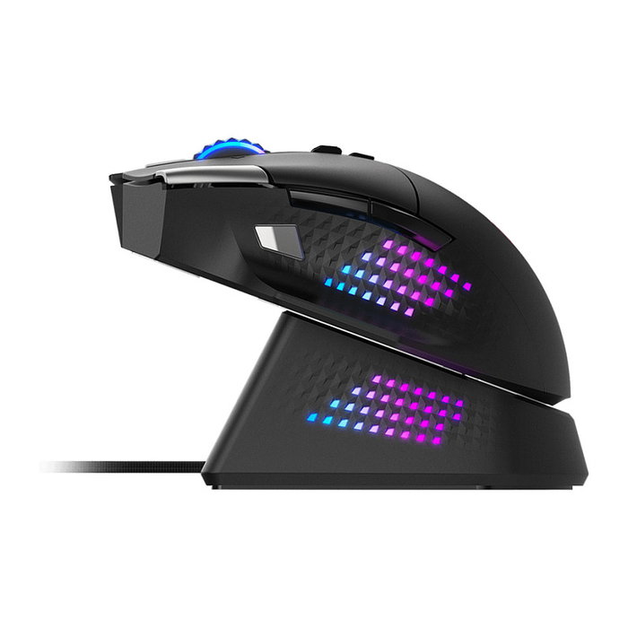 MSI Versa Pro W + Mouse Dock Pro Ratón Inalámbrico Óptico 26000 DPI Negro