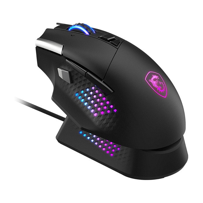 MSI Versa Pro W + Mouse Dock Pro Ratón Inalámbrico Óptico 26000 DPI Negro