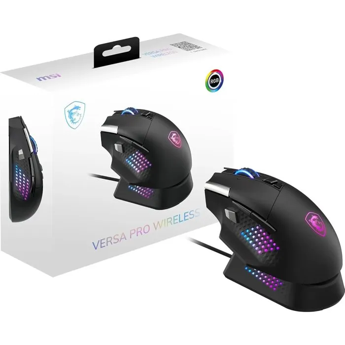 MSI Versa Pro Wireless + Mouse Dock Pro Negro