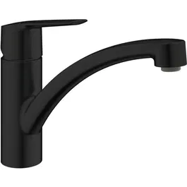 Grohe 324412432 Grifo de Cocina Mezclador Monomando Fregadero Negro Mate Caño Bajo Rotación 140°