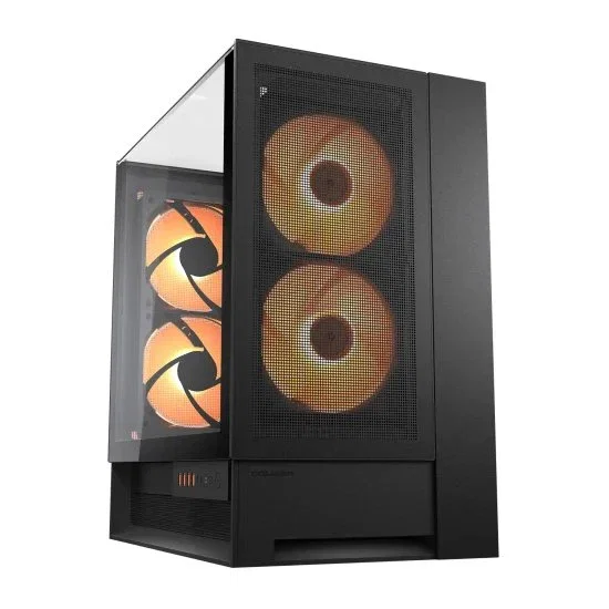 Cougar CGR-2WA3B-RGB Caja Gaming Midi Tower PC Negro para ATX, micro ATX, Mini-ITX con Ventana Lateral RGB, Gestión de Cables y 2 Ventiladores 160mm