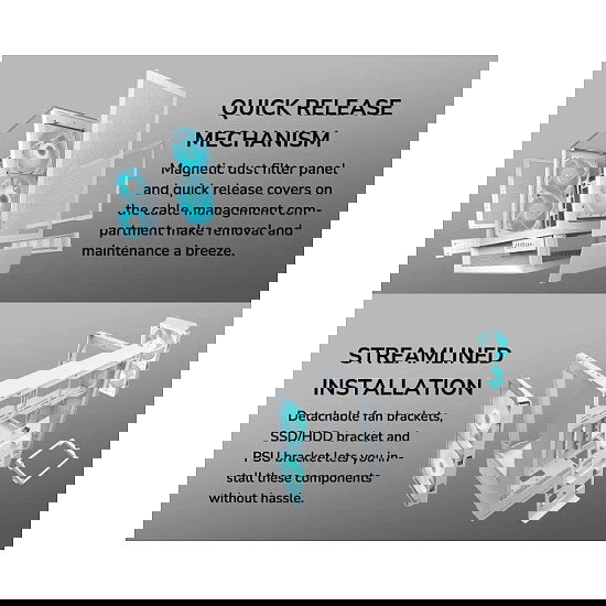 Cougar CGR-2WA3B-RGB Midi Tower PC Negro ARGB Ventana Lateral Gestión Cables ATX Micro ATX Mini-ITX