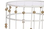 DKD Home Decor Mesita Auxiliar Glam Blanco Dorado 42 x 55 x 42 cm Set de 2