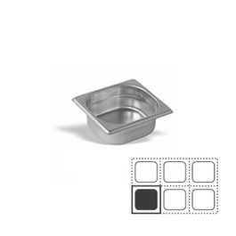 VOLLRATH PUJADAS Cubeta GN 1/6 de Acero Inoxidable 18/10, Capacidad 1.6 Litros, Dimensiones 16.2 x 17.6 x 10 cm para Cocina Profesional