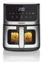 Haeger Freidora de Aire Digital Magic Window 4.7L, 8 Programas, 1200W, Negro/Plata, con Pantalla Táctil y Tazón Extraíble - Modelo AF-D47.005A