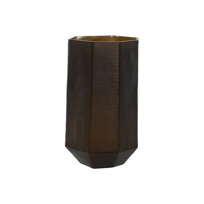 DKD Home Decor Jarrón de Cristal Glaseado Gris Oscuro 18x18x31 cm DKD Home Decor Jarrón de Cristal Glaseado Gris Oscuro 18x18x31 cm