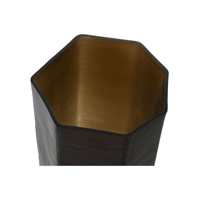 DKD Home Decor Jarrón de Cristal Glaseado Gris Oscuro 18x18x31 cm DKD Home Decor Jarrón de Cristal Glaseado Gris Oscuro 18x18x31 cm
