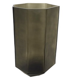 DKD Home Decor Jarrón de Cristal Glaseado Gris Oscuro 18x18x31 cm