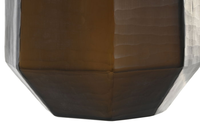DKD Home Decor Jarrón de Cristal Glaseado Gris Oscuro 18x18x31 cm DKD Home Decor Jarrón de Cristal Glaseado Gris Oscuro 18x18x31 cm