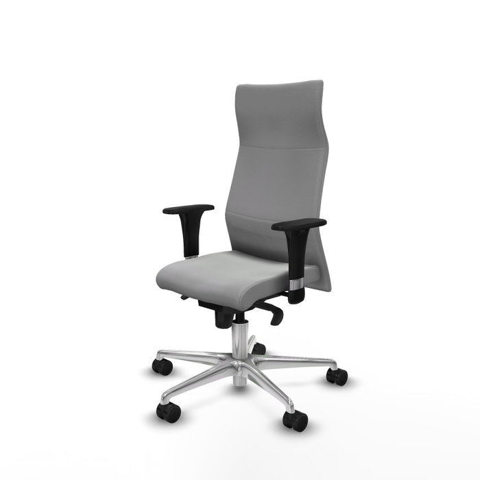 PIQUERAS Y CRESPO Sillón Albacete Gris claro con Mecanismo Sincro y Base de Aluminio