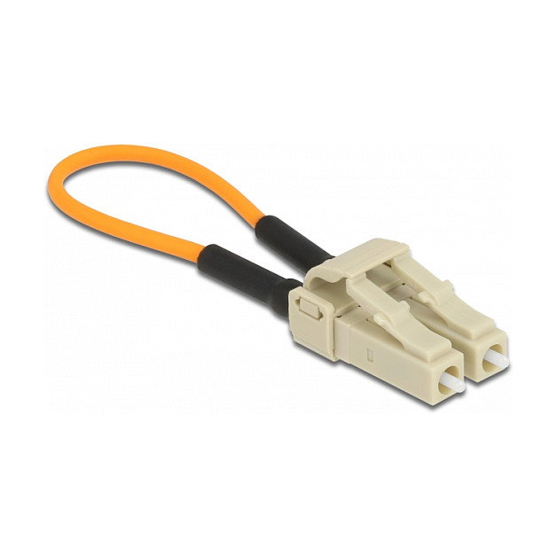 DeLOCK Adaptador de loopback de fibra óptica LC/OM2 multimodo beige y naranja DeLOCK Adaptador de loopback de fibra óptica LC/OM2 multimodo beige y naranja