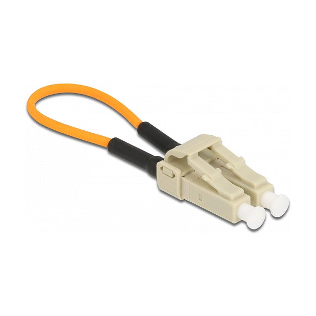 DeLOCK Adaptador de loopback de fibra óptica LC/OM2 multimodo beige y naranja DeLOCK Adaptador de loopback de fibra óptica LC/OM2 multimodo beige y naranja