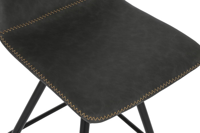 DKD Home Decor Taburete Gris Oscuro Negro Metal PU 50 x 93 x 41 cm (2 Unidades)