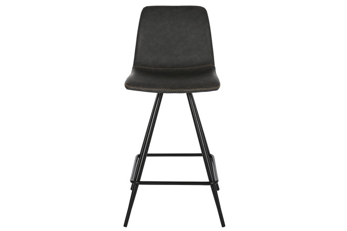 DKD Home Decor Taburete Gris Oscuro Negro Metal PU 50 x 93 x 41 cm (2 Unidades)