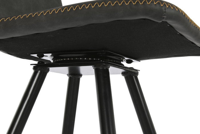DKD Home Decor Taburete Gris Oscuro Negro Metal PU 50 x 93 x 41 cm (2 Unidades)