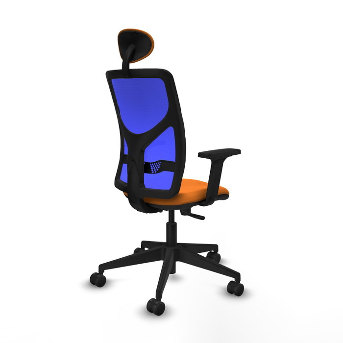 PIQUERAS Y CRESPO Silla de oficina Motilla Naranja y Azul