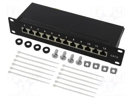 GOOBAY Patch Panel Cat 6 de 12 puertos RJ45 para Rack 10 pulgadas