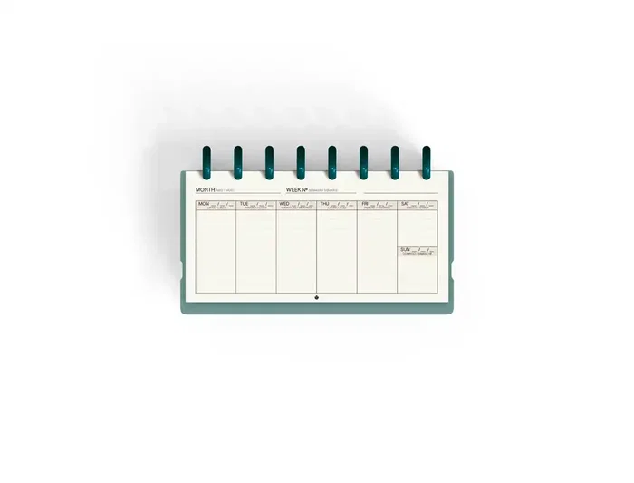 Carchivo Planificador Semanal My Week Turquesa 105x210 mm, 52 Semanas Sin Fecha y Checklist