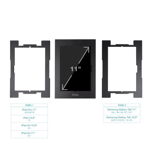 Tooq Marco Antirrobo con Cerradura TQATTE2601-S-B para Tablets de 11 y 10.9 Pulgadas, Negro