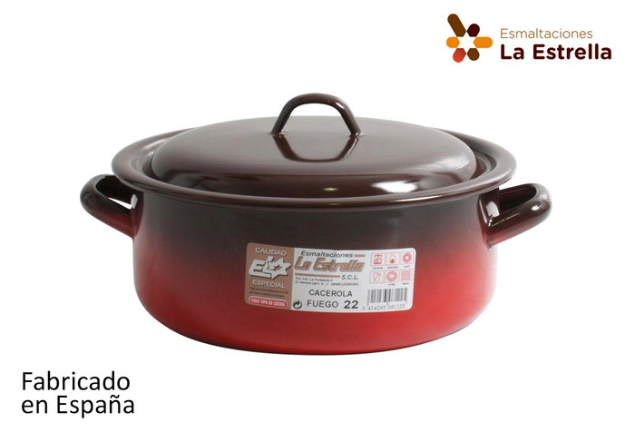La Estrella Cacerola Esmaltada con Tapa 22 cm - 3.4 L"Fuego" (6 Unidades) La Estrella Cacerola Esmaltada con Tapa 22 cm - 3.4 L"Fuego" (6 Unidades)