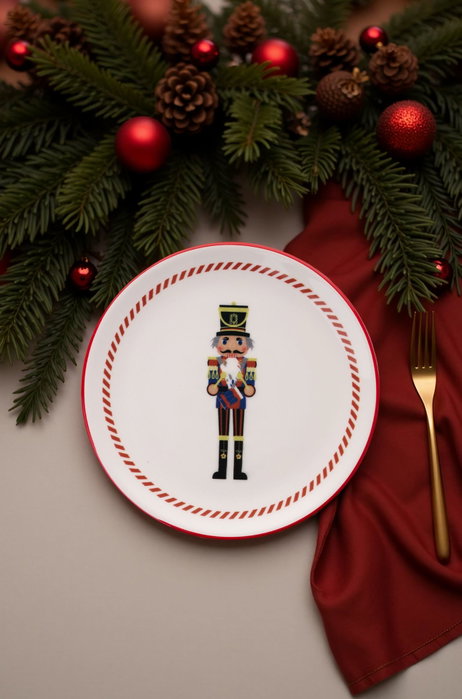 Hermia Juego de Platos de Servicio Navideños de Cerámica para Celebraciones Festivas (6 piezas)