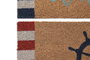 DKD Home Decor Felpudo Atlantico Azul Marino Rojo 40 x 60 x 1.5 cm (6 Unidades)