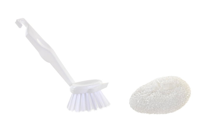 DKD Home Decor Dosificador de Gres 400 ml y Cepillo Surtido