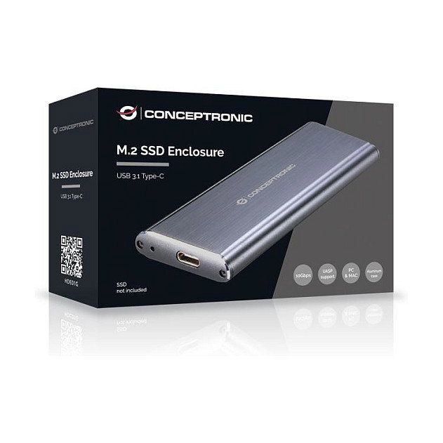 Conceptronic HDE01G Caja Externa para SSD M.2 SATA, USB-C, Gris Conceptronic HDE01G Caja Externa para SSD M.2 SATA, USB-C, Gris