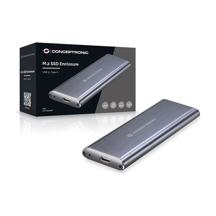 Conceptronic HDE01G Caja Externa para SSD M.2 SATA, USB-C, Gris Conceptronic HDE01G Caja Externa para SSD M.2 SATA, USB-C, Gris