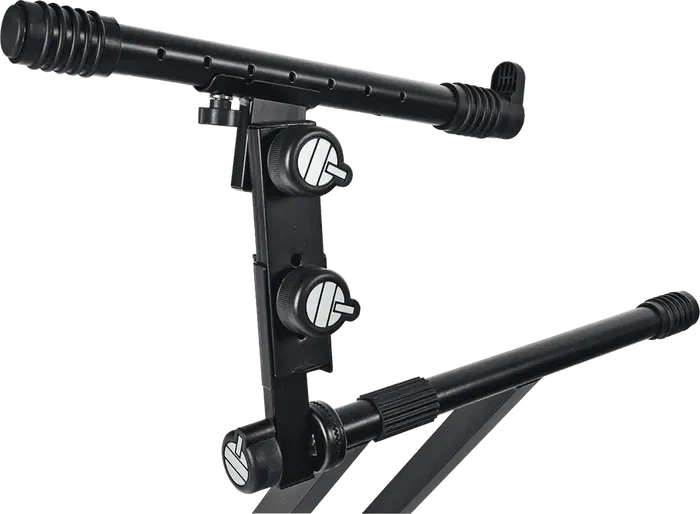 QUIKLOK Soporte Teclado QL642 Formato "X" 2 Niveles Doble Perfil Acero Negro Altura Regulable