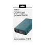 Celly PBUP10000BL Powerbank Batería Externa 10000 mAh 20W Fast Carga USB-C/A Azul con Pantalla LED