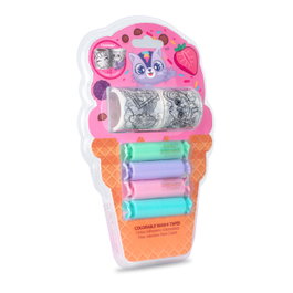 Kids Licensing Set Cinta Washi con Lápices de Colores KL11701 - 4 Mini Candy Markers y 2 Maxi Washi Tapes - +4 Años