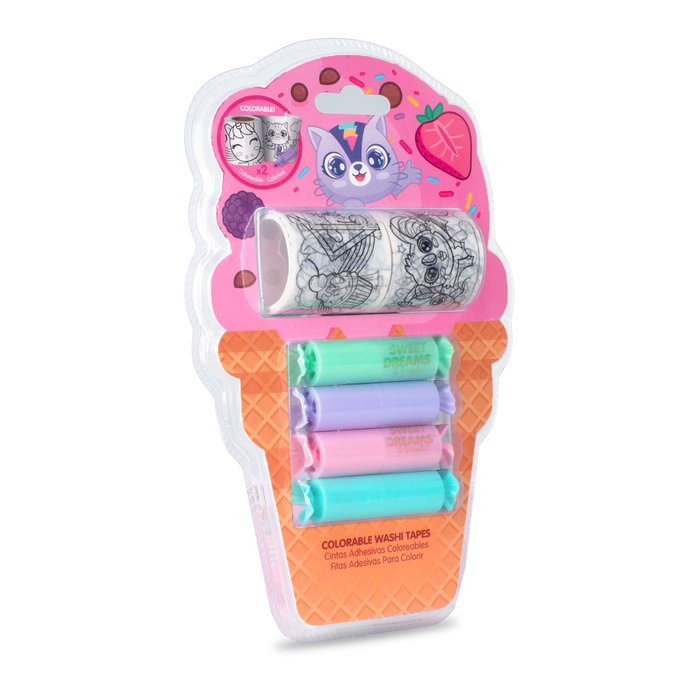Kids Licensing Set Cinta Washi con Lápices de Colores KL11701 - 4 Mini Candy Markers y 2 Maxi Washi Tapes - +4 Años Kids Licensing Set Cinta Washi con Lápices de Colores KL11701 - 4 Mini Candy Markers y 2 Maxi Washi Tapes - +4 Años