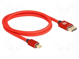DeLOCK Cable Mini DisplayPort a DisplayPort 8K 60 Hz 1 m Rojo Metal