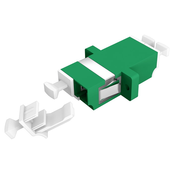 EFB Elektronik Adaptador de fibra óptica LC/APC Duplex OS2 verde con Shutter