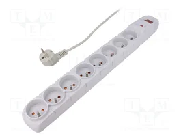 HSK DATA Regleta de alimentación ACAR S8 con 8 tomas y cable de 5m
